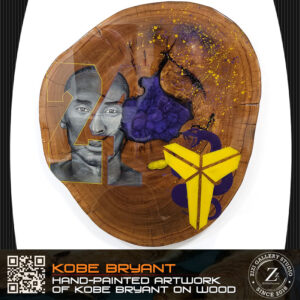 Hand-Painted Kobe Bryant Tribute Artwork on Wood